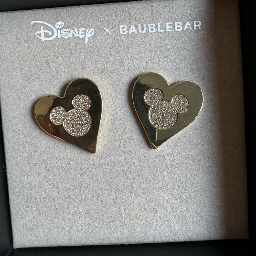 Baublebar Gold Heart Mickey Head Earrings